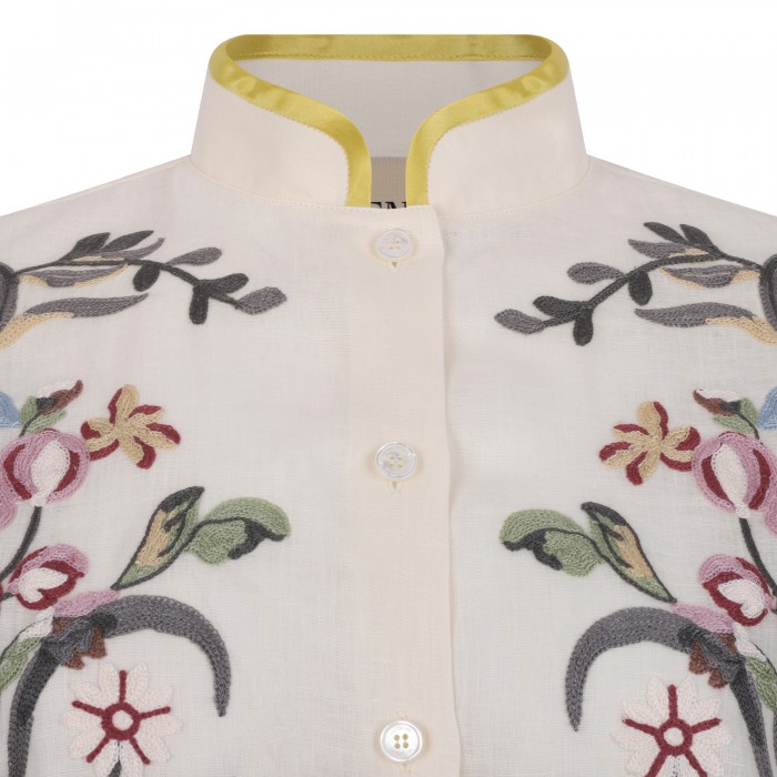 Embroidered linen shirt