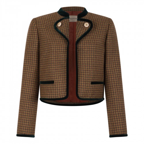 Houndstooth wool jacket