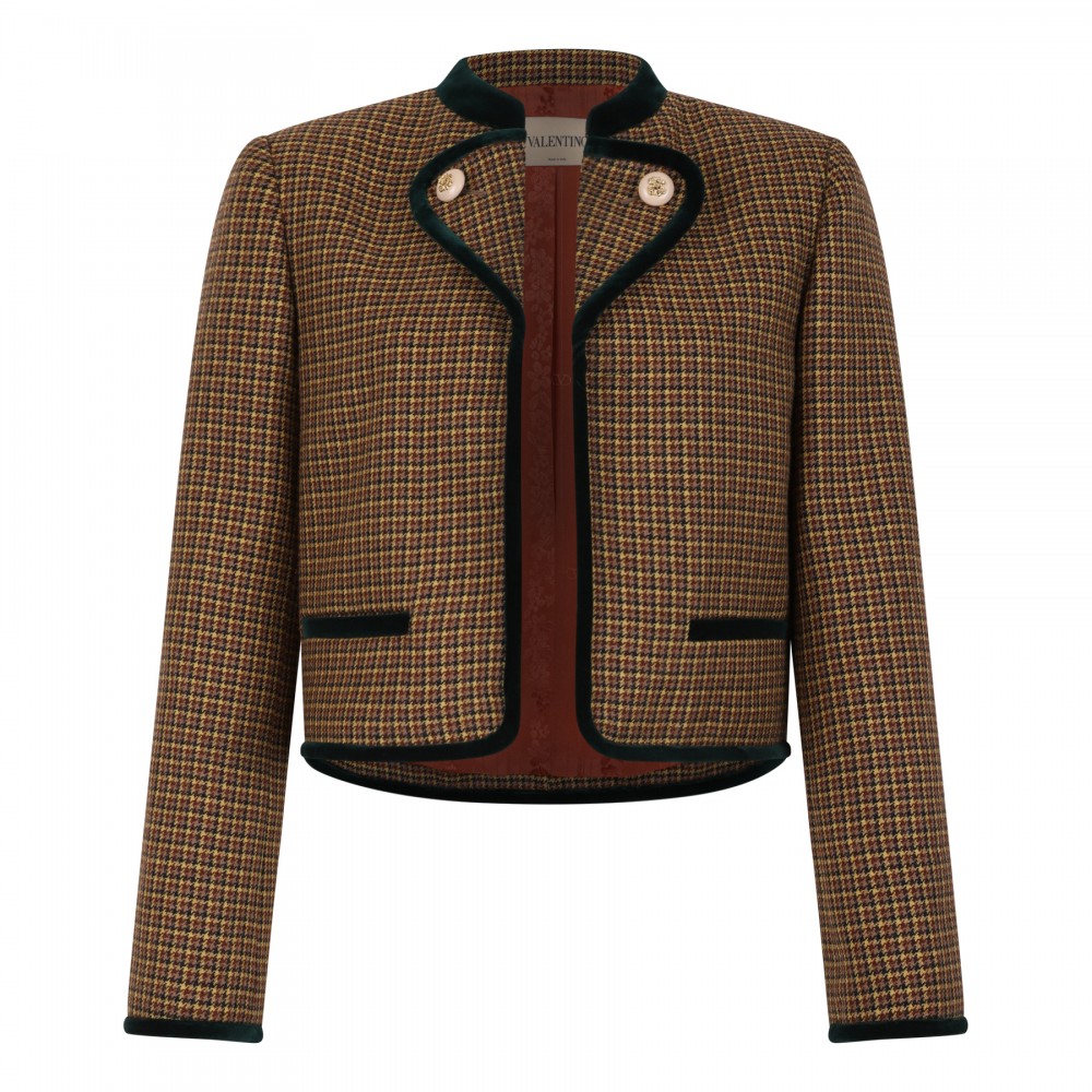 Houndstooth wool jacket