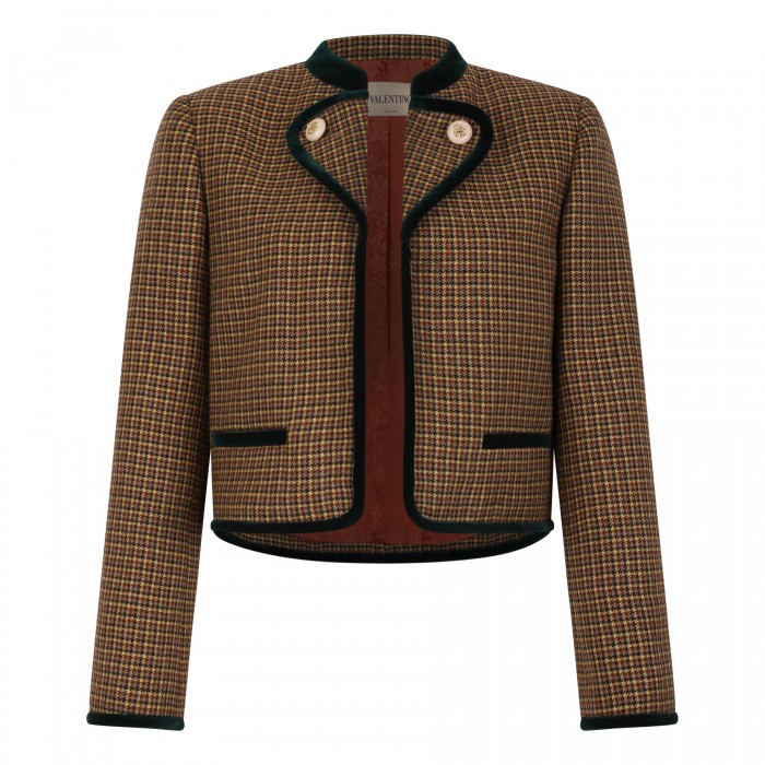 Houndstooth wool jacket