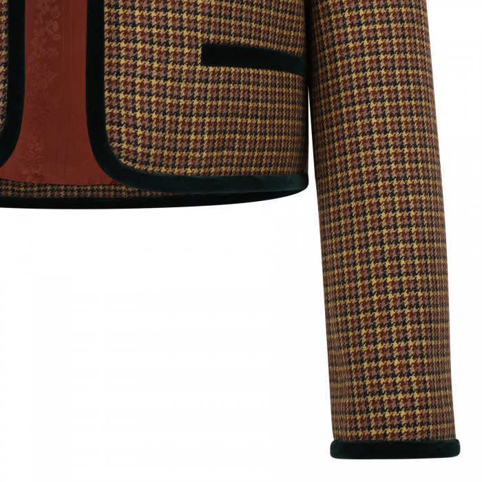 Houndstooth wool jacket