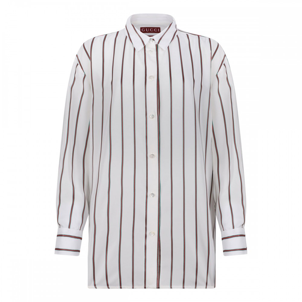 Web silk jacquard shirt