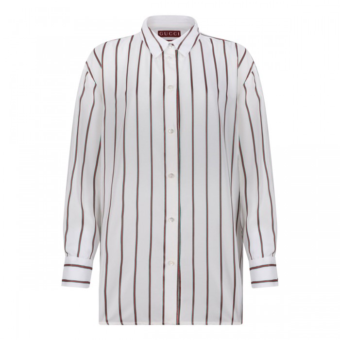 Web silk jacquard shirt