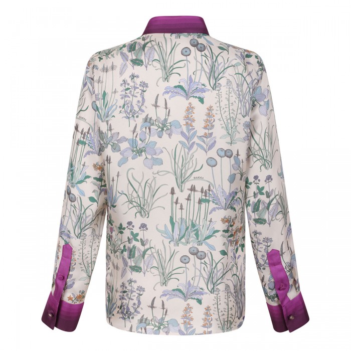Printed silk twill shirt