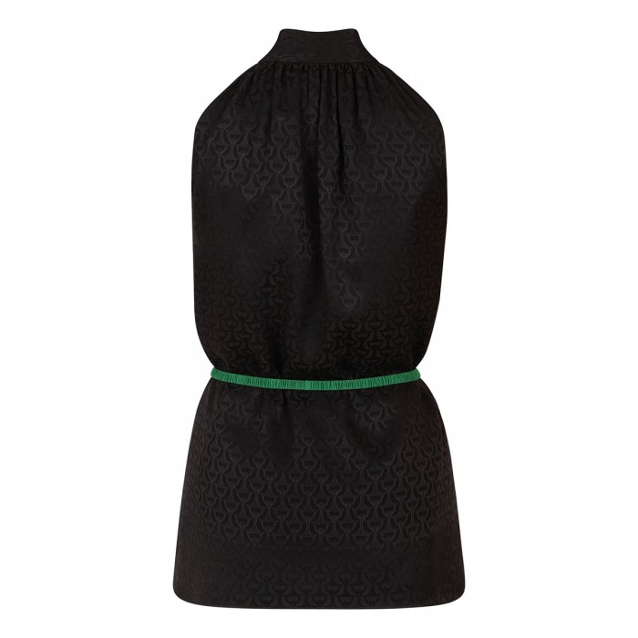 Horsebit silk jacquard top