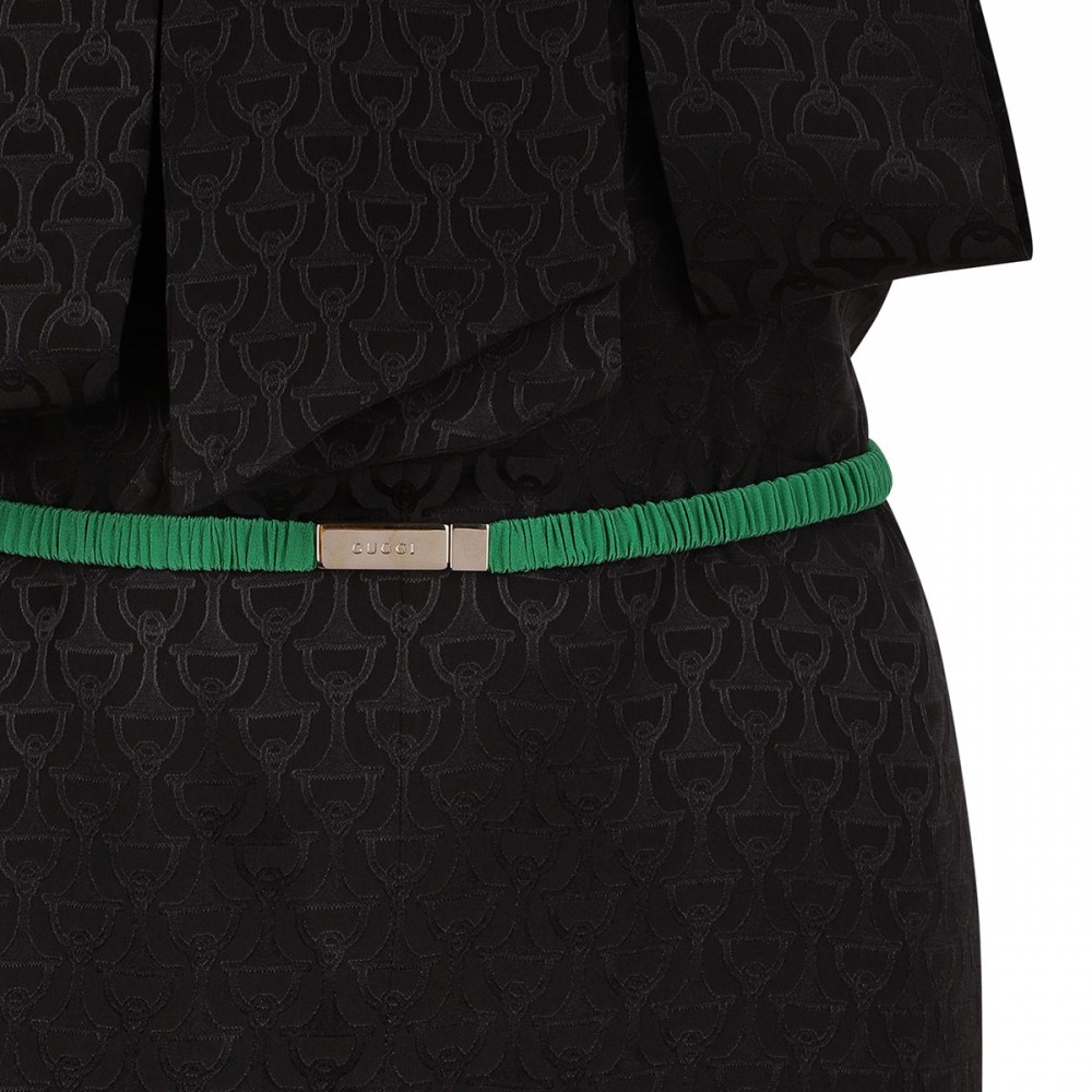 Horsebit silk jacquard top