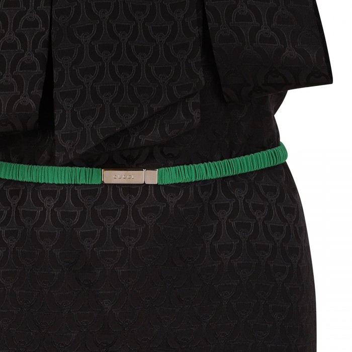 Horsebit silk jacquard top