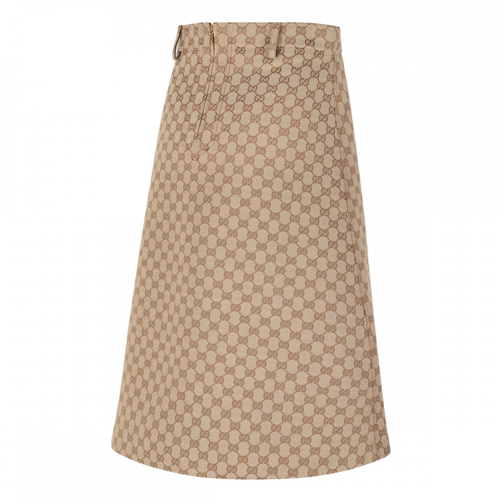 GG cotton canvas skirt