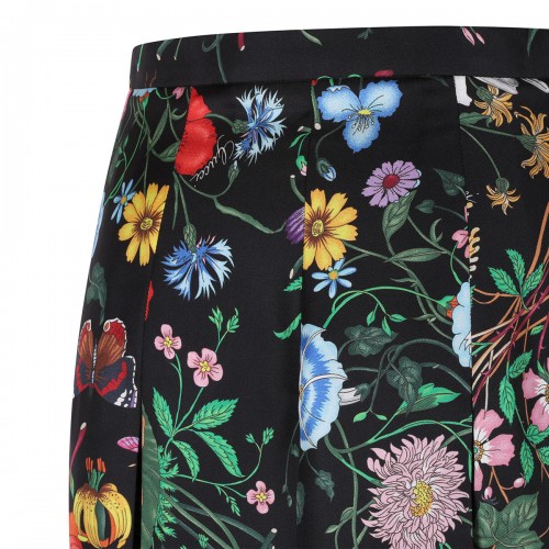 Flora print silk twill skirt 2