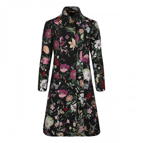 Flora silk brocade coat