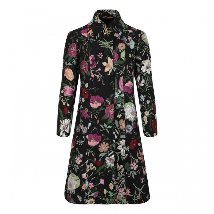 Flora silk brocade coat