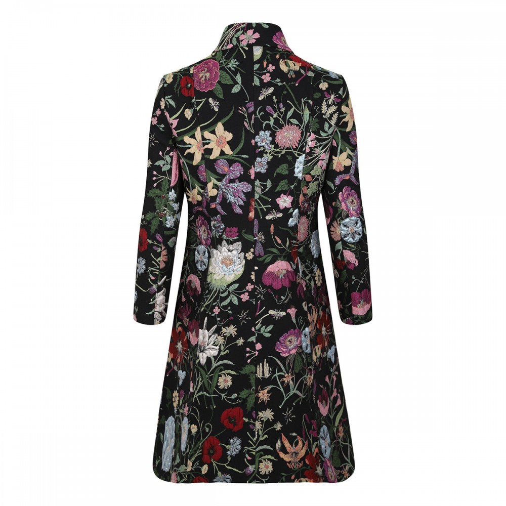 Flora silk brocade coat