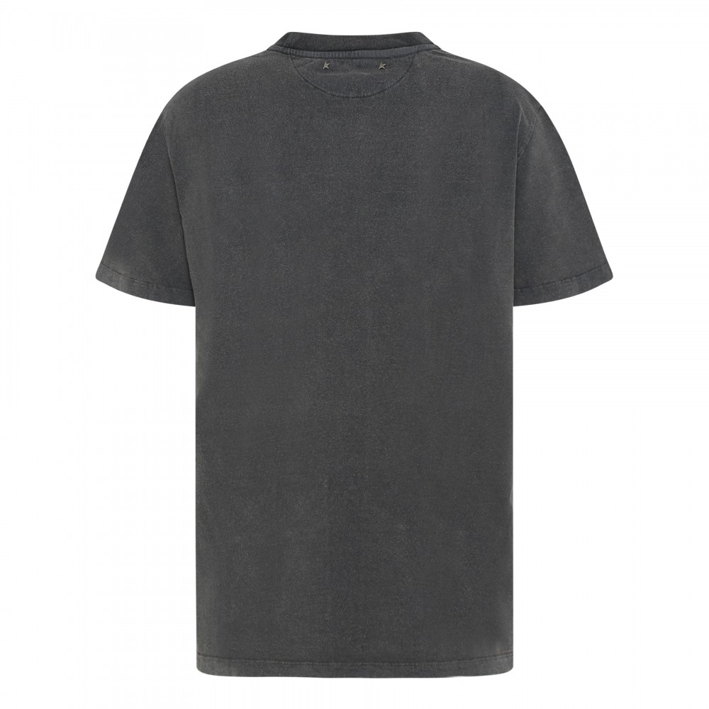 Crystal-embellished distressed T-shirt