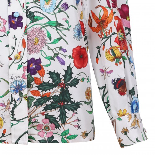 Flora print silk twill shirt 2