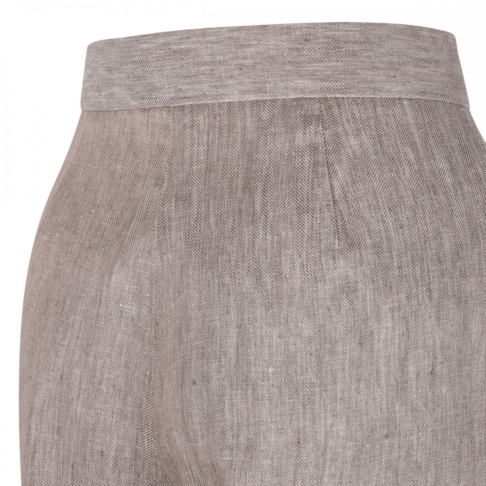 Deserto herringbone linen twill pants