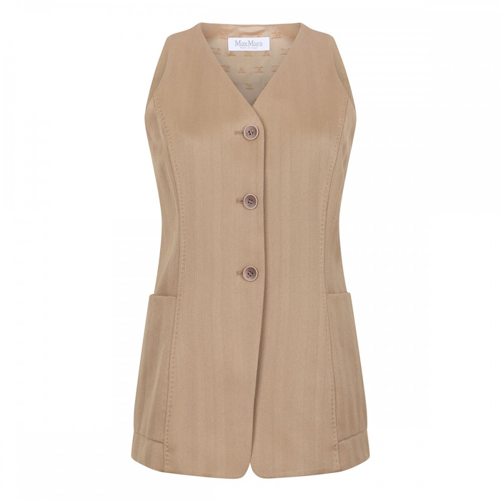 Falla pinstripe jacquard jersey vest