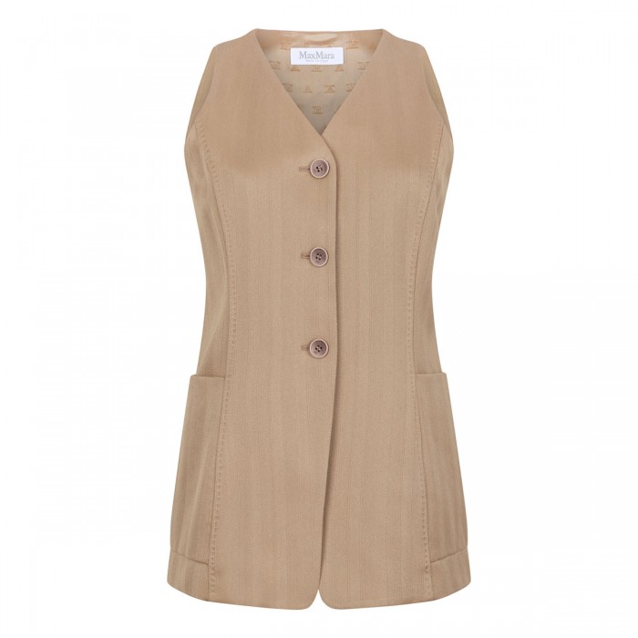 Falla pinstripe jacquard jersey vest
