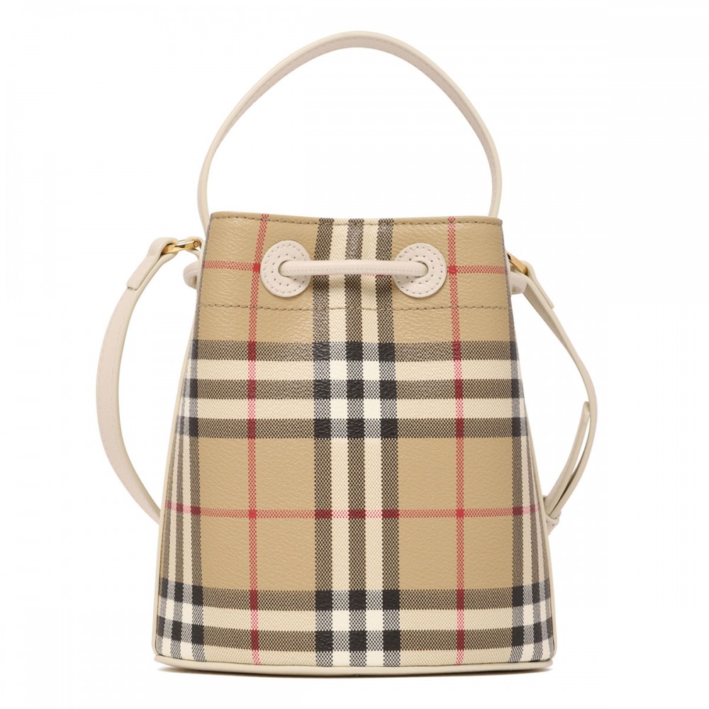 Mini check bucket bag