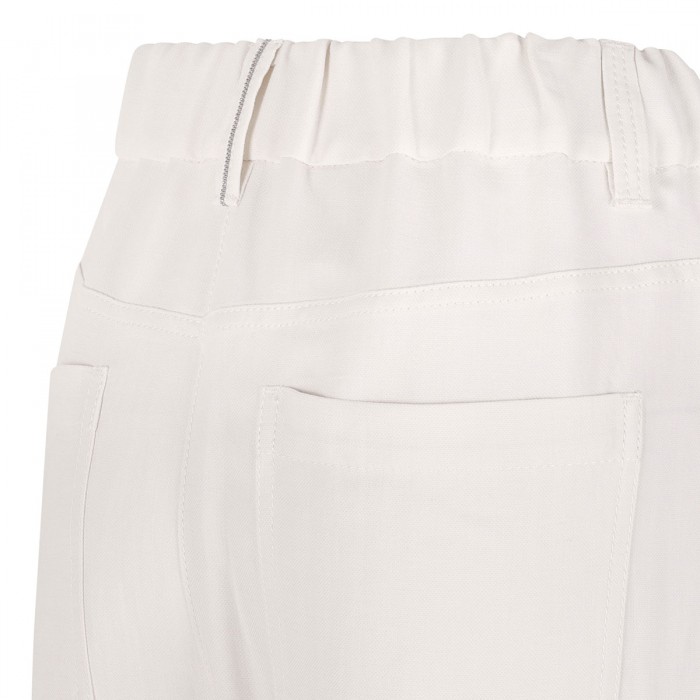 Twill baggy pants with monili