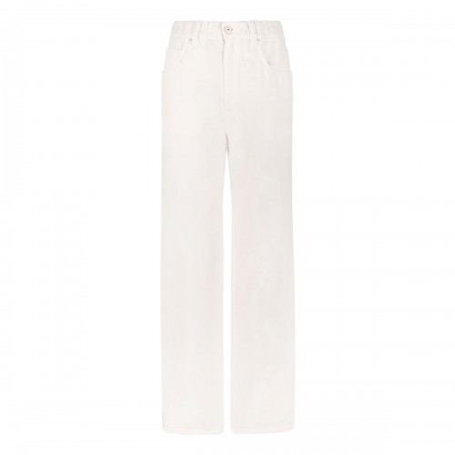 Ivory cotton and linen pants