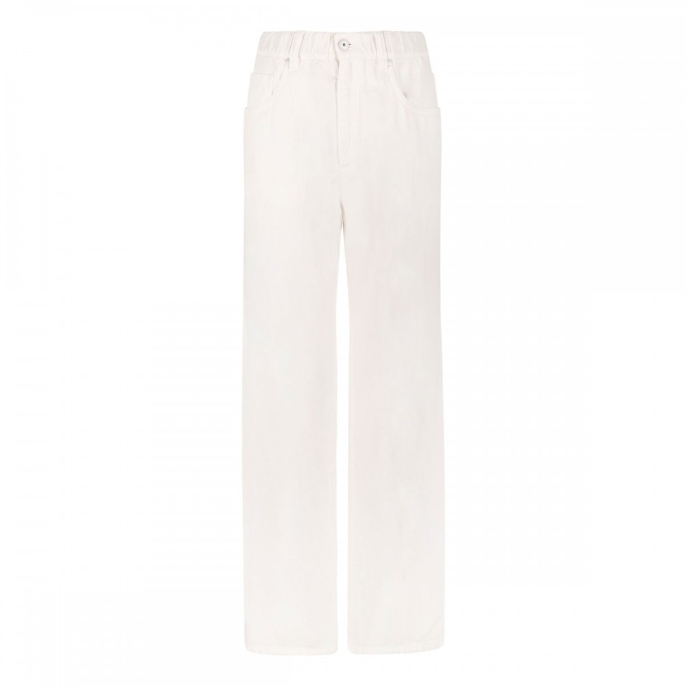 Ivory cotton and linen pants