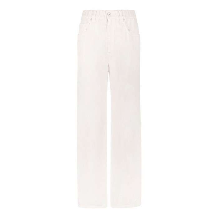 Ivory cotton and linen pants