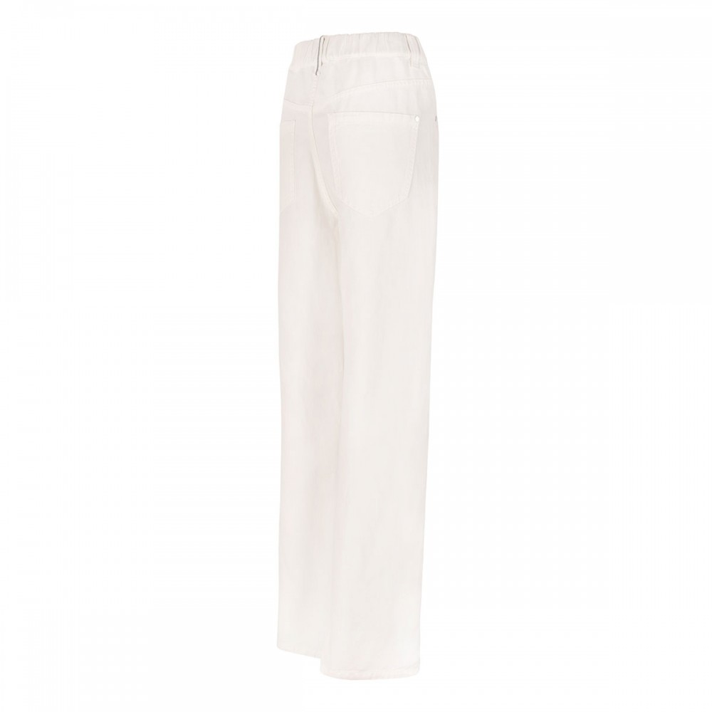 Ivory cotton and linen pants