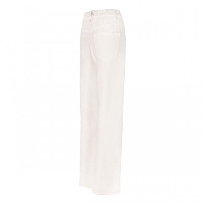 Ivory cotton and linen pants
