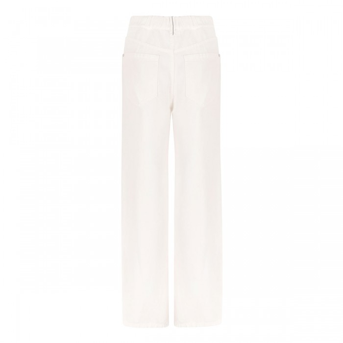 Ivory cotton and linen pants