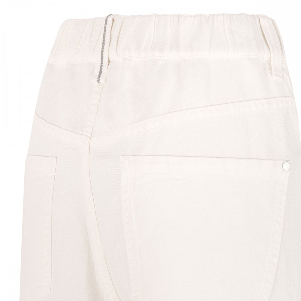 Ivory cotton and linen pants