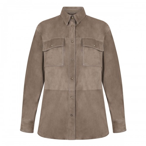 Suede leather shirt
