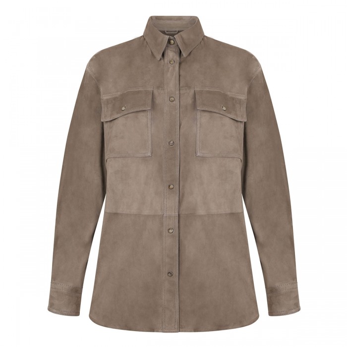 Suede leather shirt