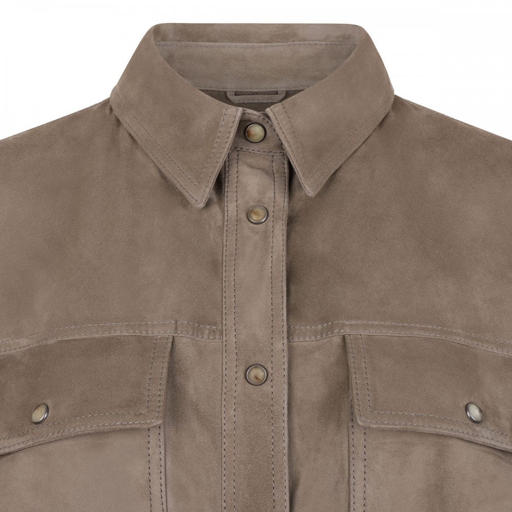 Suede leather shirt