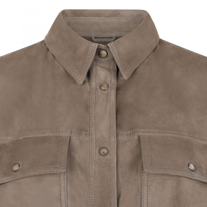 Suede leather shirt