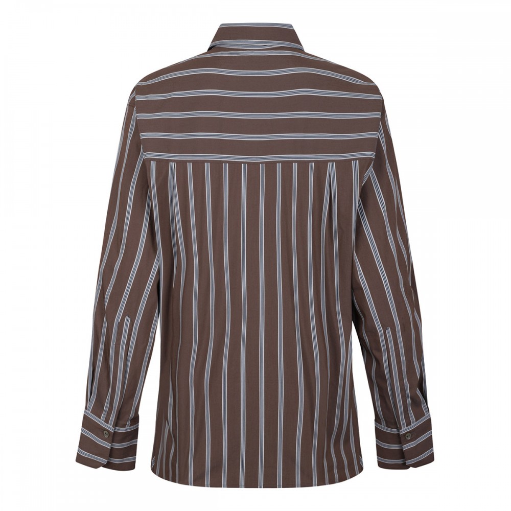 Striped stretch cotton blend shirt