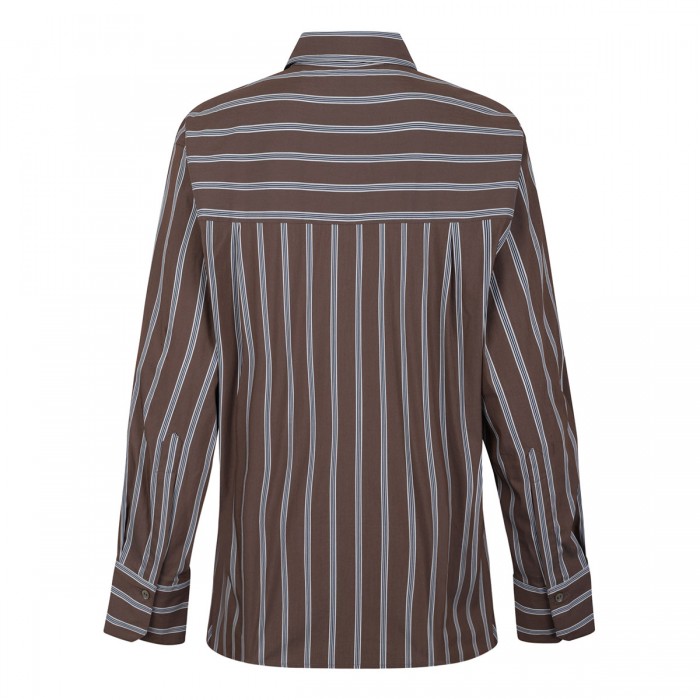 Striped stretch cotton blend shirt
