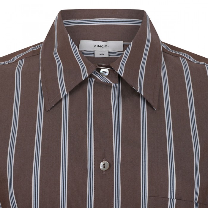 Striped stretch cotton blend shirt