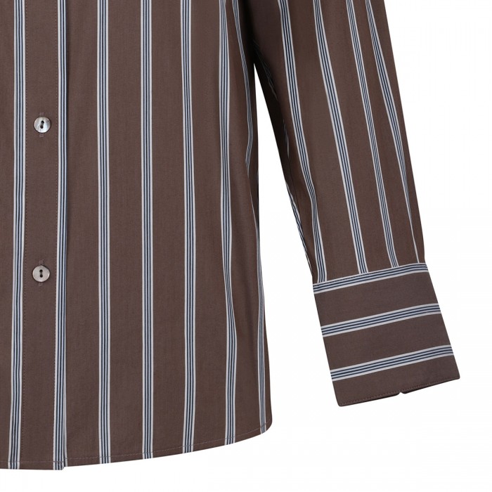 Striped stretch cotton blend shirt