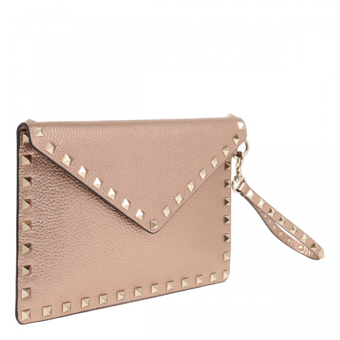 Rockstud medium flat pouch