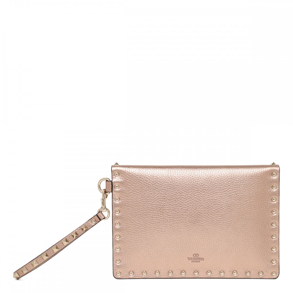 Rockstud medium flat pouch