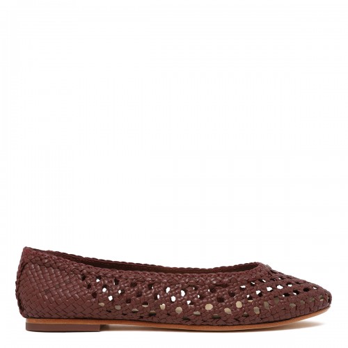 Woven leather ballerinas