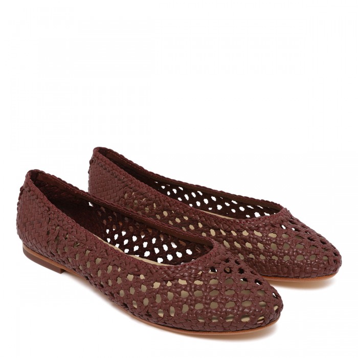 Woven leather ballerinas