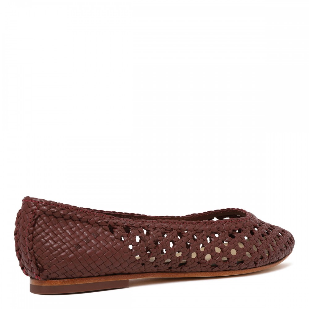 Woven leather ballerinas