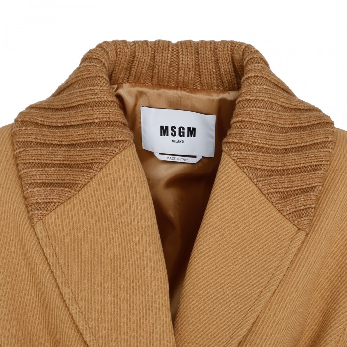 Camel virgin wool blend coat