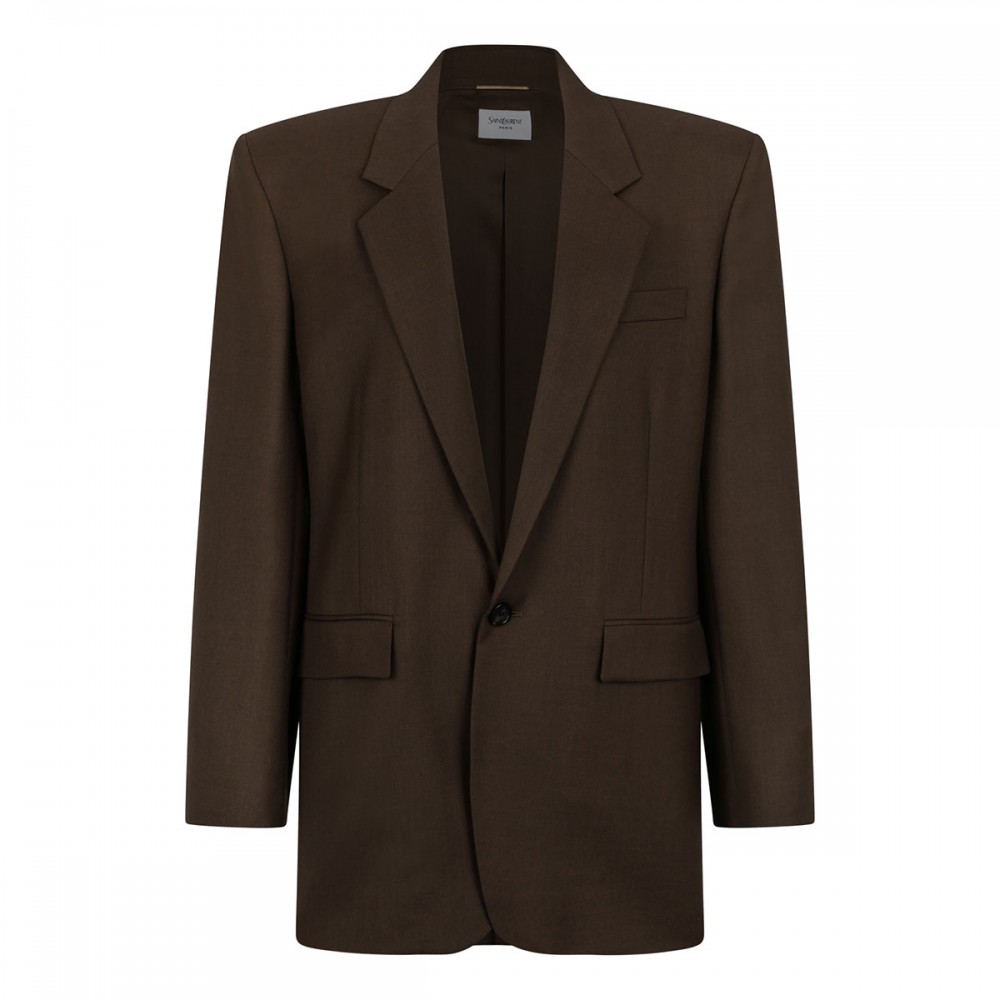 Single-breasted wool jacket
