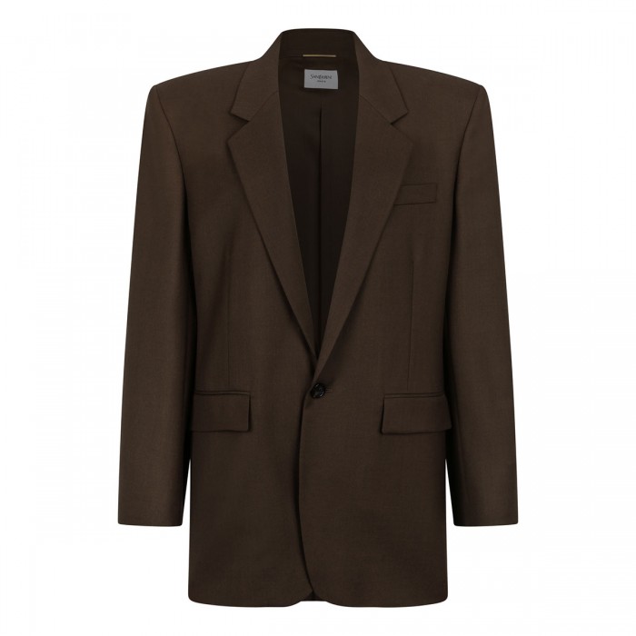 Single-breasted wool jacket