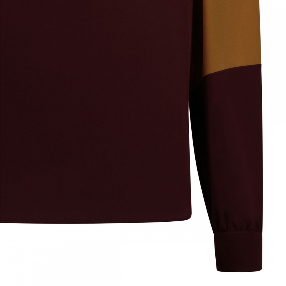 Color-block silk blouse