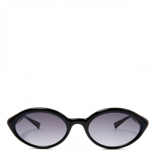 Black oval-frame sunglasses