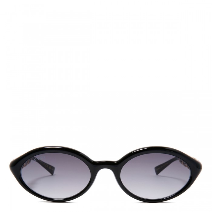 Black oval-frame sunglasses