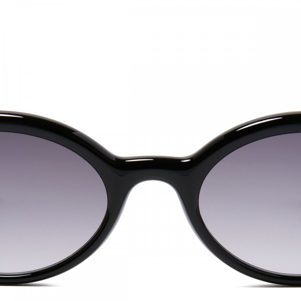 Black oval-frame sunglasses